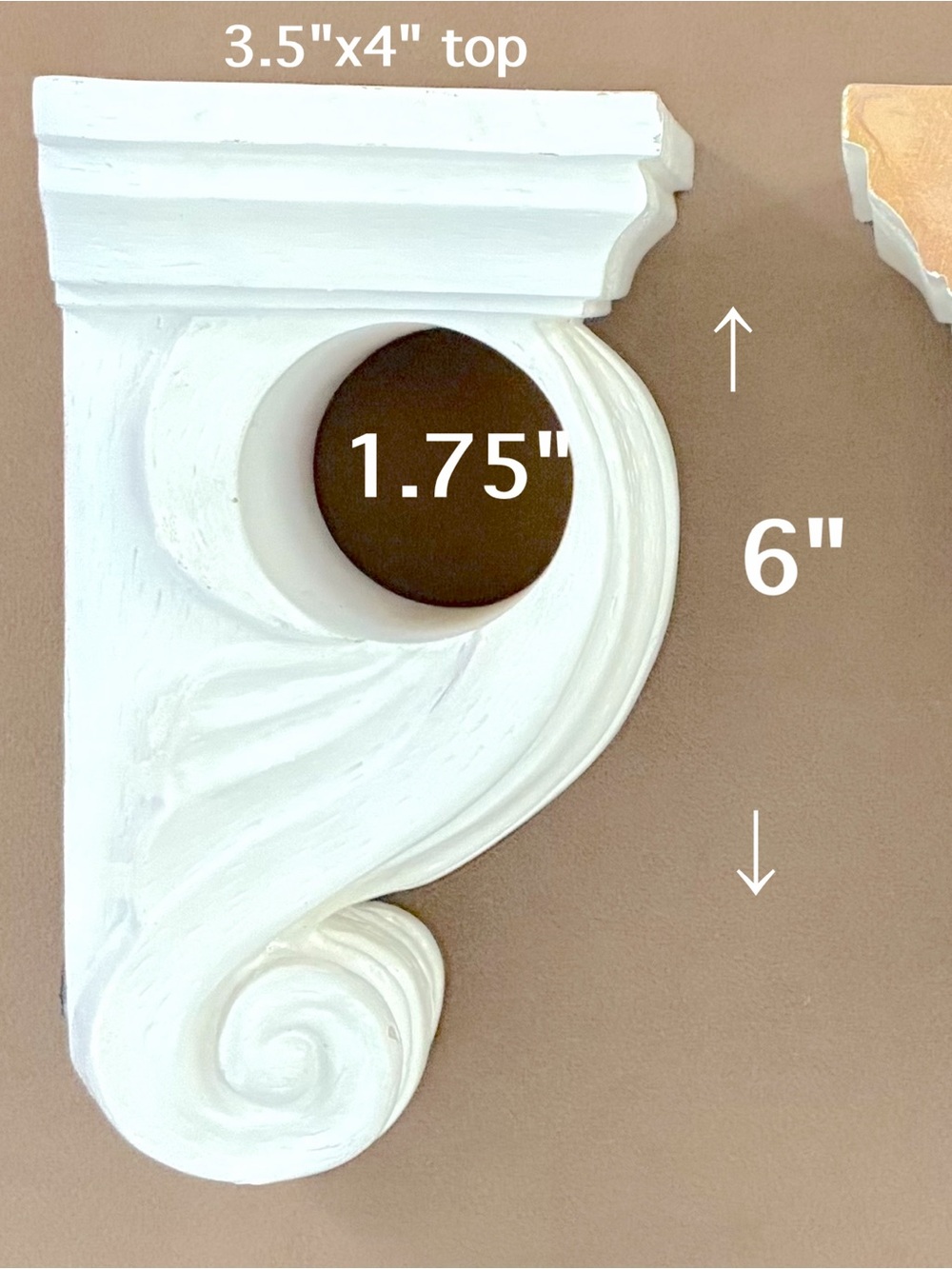Pair of 6 inch Drapery sconce curtain rod holders.